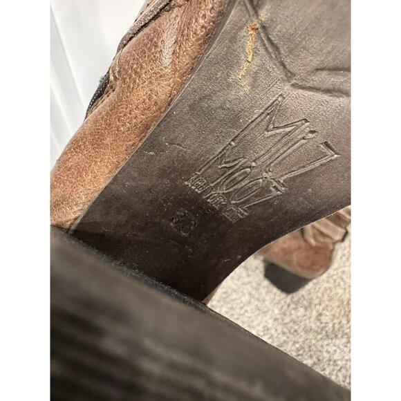 Miz Mooz Brown Leather Ankle Boots Buckle Size 38 EUC - Picture 7 of 7